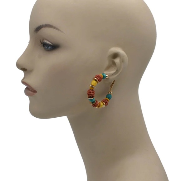 Gold Multi Color Earrings - Picture 2 of 3